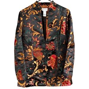 Like New Soft Surroundings Moon Dynasty Embroidered Brocade Jacket Top Medium